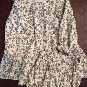Quincy Mae Cream Floral Kids Skirt Set
